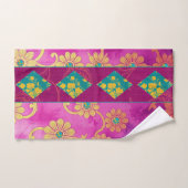 ORIENTAL Pink Lila Türkis - Badetuch Set (Handtuch)