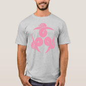 Oriental Pink Three Gänse Japan Mon Vector Art T-Shirt (Vorderseite)