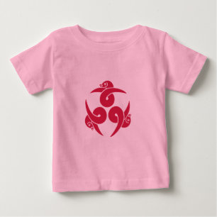 Oriental Pink Three Geese Japan Mon Vektorgrafik Baby T-shirt