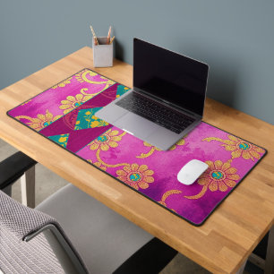 ORIENTAL Pink Türkis - Desktop, Maus Pad Schreibtischunterlage
