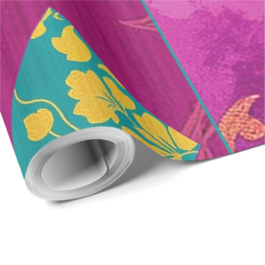 ORIENTAL Pink Türkis - Wrapping Paper Geschenkpapier (Rolleneckpunkt)