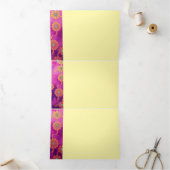 ORIENTAL Pink Türkise Floral - Einladungskarte Dreifach Gefaltete Einladung (Innenseite)