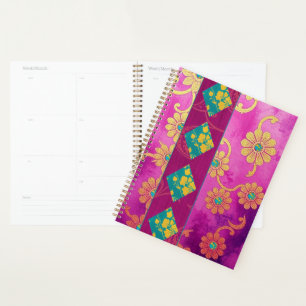 ORIENTAL Pink Türkise Floral - Notebook, Planer