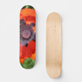 Oriental Poppy Blume Skateboard (Vorderseite)