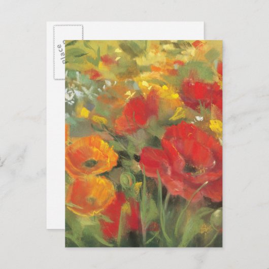 Oriental Poppy Field Postkarte (Vorne/Hinten)