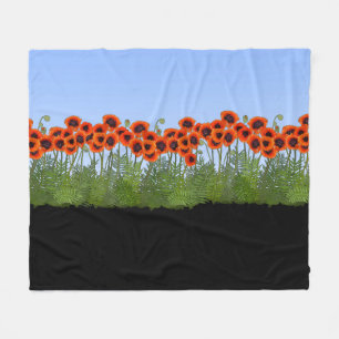 Oriental Poppy Garden Fleecedecke