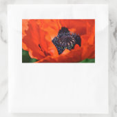 Oriental Poppy Rechteckiger Aufkleber (Tasche)