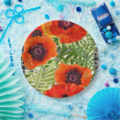 Oriental Poppy Style Pappteller (Party)