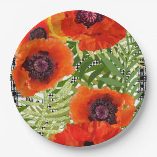 Oriental Poppy Style Pappteller