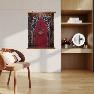 Oriental Prayer Rug Design Wandteppich Mit Holzrahmen