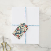 Oriental Red & Blue Floral Peacock Geschenkanhänger (Mit Garn)