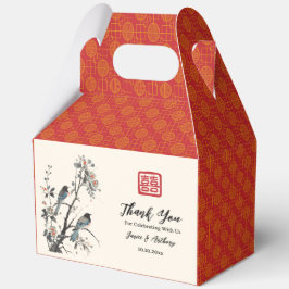 Oriental red flower bird Chinese wedding Geschenkschachtel
