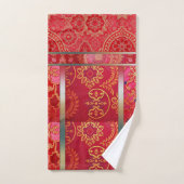 ORIENTAL Red Golden Pattern - Badetuch Set (Handtuch)
