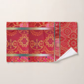 ORIENTAL Red Golden Pattern - Badetuch Set (Handtuch)
