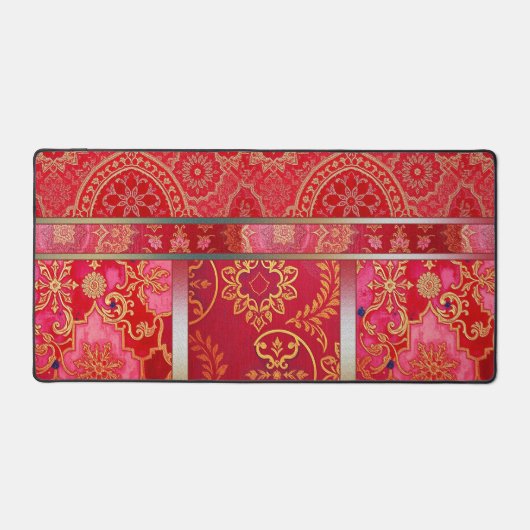 ORIENTAL Red Golden Pattern - Desktop, Mouse Pad Schreibtischunterlage (Vorderseite)