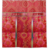 Oriental Red Golden Pattern - Duschvorhang (Vorderseite)