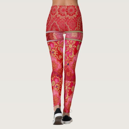 ORIENTAL Red Golden Pattern - Leggings (Rückseite)
