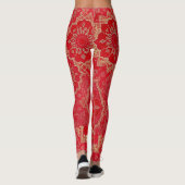 ORIENTAL Red Golden Pattern - Leggings (Rückseite)