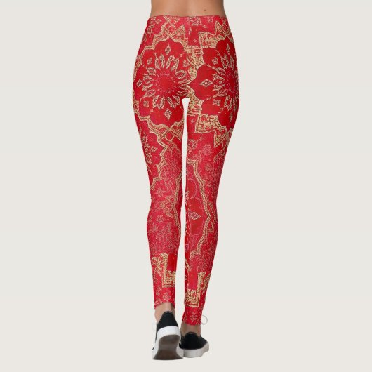 ORIENTAL Red Golden Pattern - Leggings (Rückseite)