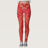 ORIENTAL Red Golden Pattern - Leggings (Vorderseite)