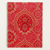ORIENTAL Red Golden Pattern - Notebook, Planer (Vorderseite)