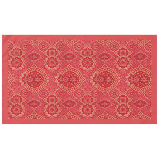 ORIENTAL Red Golden Pattern - Tableclout Tischdecke (Vorderseite (Horizontal))