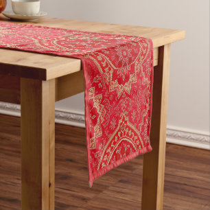 ORIENTAL Red Golden Pattern - Tableclover, Runner Kurzer Tischläufer