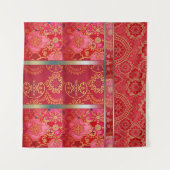 ORIENTAL Red Golden Pattern - Tapestyle Wandteppich (Vorderseite (Horizontal))