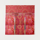 ORIENTAL Red Golden Pattern - Tapestyle Wandteppich (Vorderseite)