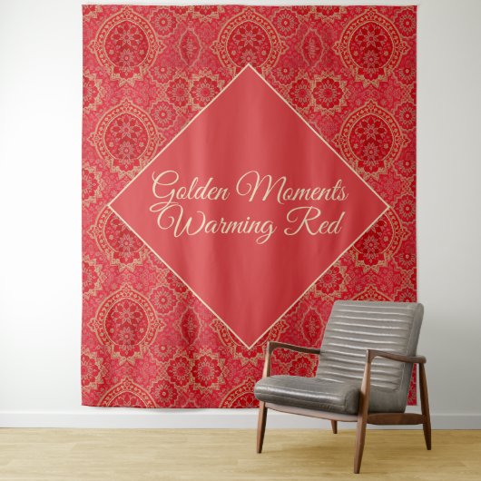 ORIENTAL Red Golden Pattern - Tapestyle Wandteppich (Beispiel)