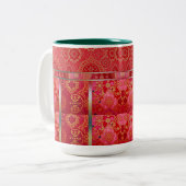 ORIENTAL Red Golden Pattern - Tasse, Cup Zweifarbige Tasse (Vorderseite Links)