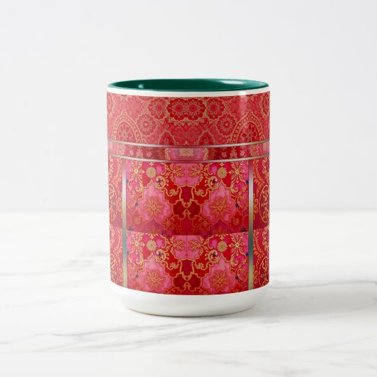 ORIENTAL Red Golden Pattern - Tasse, Cup Zweifarbige Tasse (Mittel)