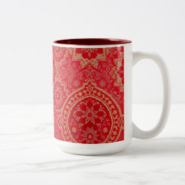 ORIENTAL Red Golden Pattern - Tasse, Cup Zweifarbige Tasse