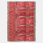 ORIENTAL Red Golden Pattern - Throw Blanken Decke (Vorderseite Vertikal)