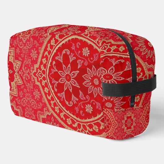 ORIENTAL Red Golden Pattern - Toilettenbeutel Waschbeutel (Linke Seite)