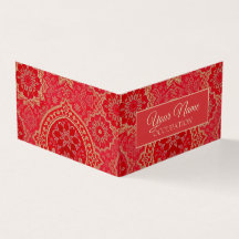 ORIENTAL Red Golden Pattern - Visitenkarte