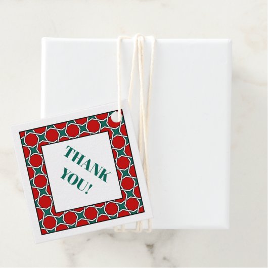 Oriental Red Green Arabic Egypt Geometric Pattern Geschenkanhänger (Beispiel)