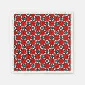 Oriental Red Green Arabic Egypt Geometric Pattern Serviette (Vorderseite)