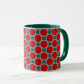 Oriental Red Green Arabic Egypt Geometric Pattern Tasse (VorderseiteRechts)