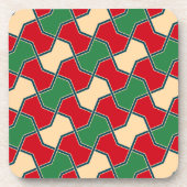 Oriental Red Green Bow Krawatte Geometric Vector A Getränkeuntersetzer (Vorderseite)