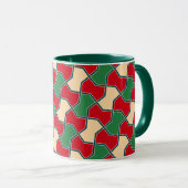 Oriental Red Green Bow Krawatte Geometric Vector A Tasse (VorderseiteRechts)
