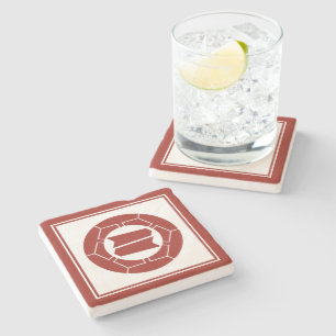 Oriental Red Japan Hattori Kamon Vector Art Steinuntersetzer