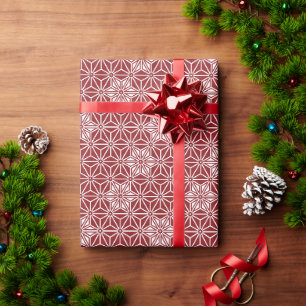 Oriental Red Shinshu Star Asanoha Japan Muster Geschenkpapier