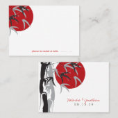 Oriental Red Sunrise Zen Bamboo Tree Asian Wedding Platzkarte (Vorne/Hinten)