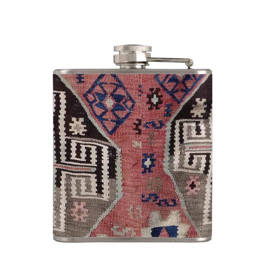 Oriental Red Tepet Rug Killim Flachmann (Rückseite)