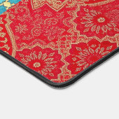 ORIENTAL Red Turquois Pattern - Desktop, Maus Pad Schreibtischunterlage (Ecke)