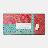 ORIENTAL Red Turquois Pattern - Desktop, Maus Pad Schreibtischunterlage (Tastatur & Maus)