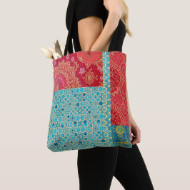 ORIENTAL Red Turquoise Muster - Totbeutel Tasche