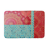 ORIENTAL Red Turquoise Pattern - Bath Mat Rug Badematte (Vorderseite)