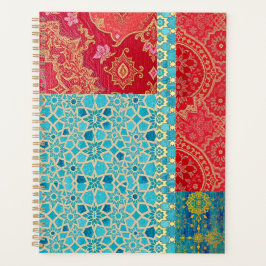 ORIENTAL Red Turquoise Pattern - Notebook, Planer
